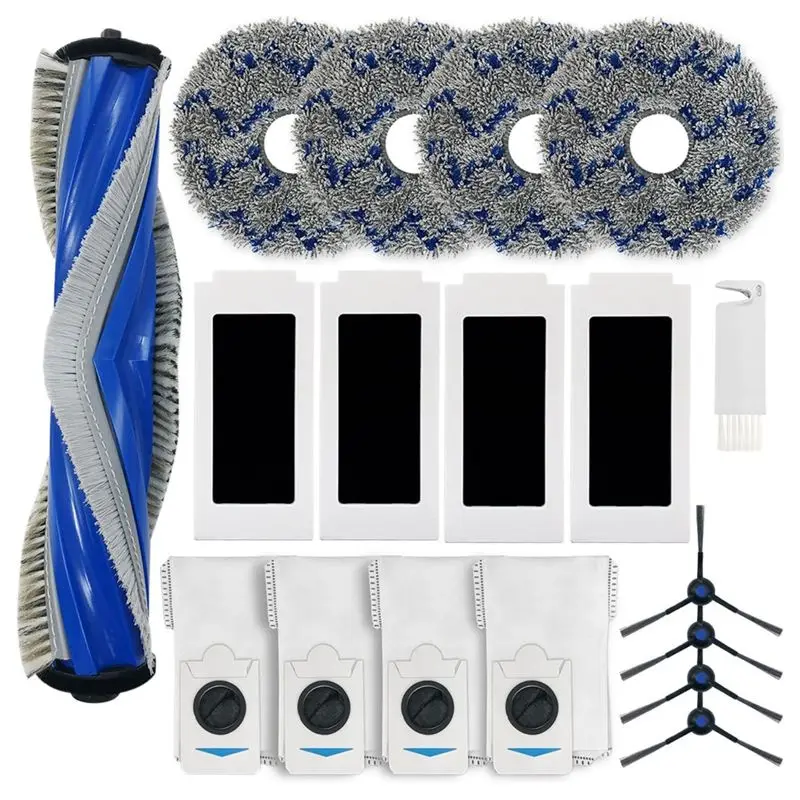 AWAH Replacement Parts For Ecovacs Deebot T30S Combo Robot Vacuum Cleaner Main Side Brushes HEPA Filters Mop Pads Dust Bags