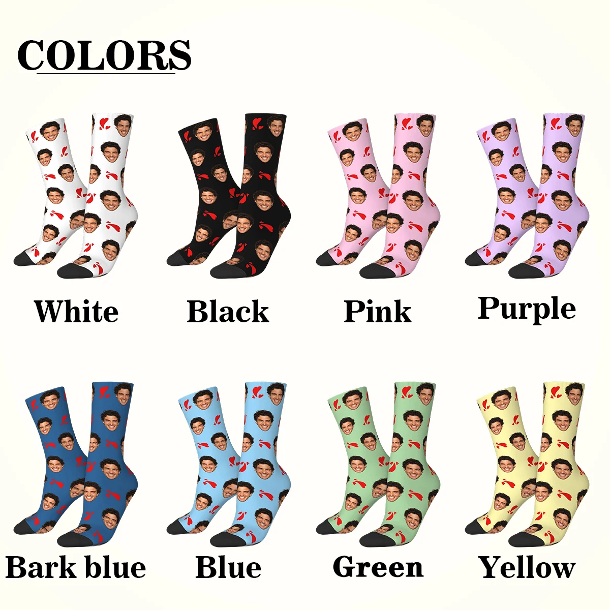 Novelty Custom Face Socks DIY Personalized Photo Custom Socks Crazy Funny Men's Socks Christmas Party Birthday Anniversary Gift view 2