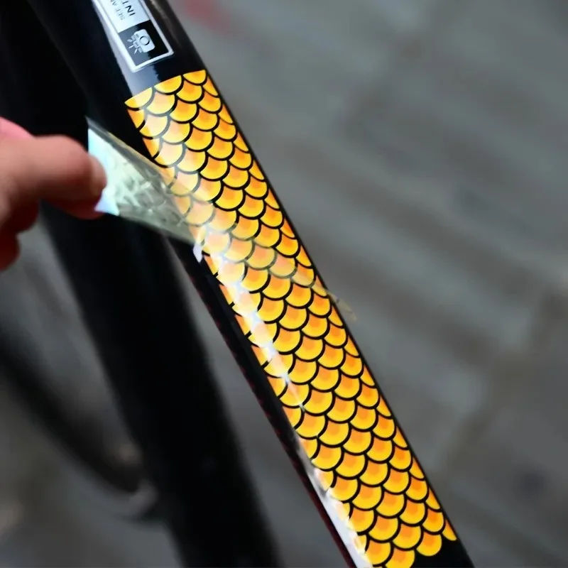 Colorful Dragon Scale Stickers - Waterproof Motorcycle Stickers, Suitable for Road and Mountain Bikes, Durable Weatherproof