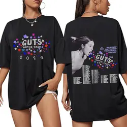 Vintage Sour Vampire Guts 2024 World Concert Tour T Shirt Men Women Fashion Hip Hop T-shirts Harajuku Casual Oversized T-shirt