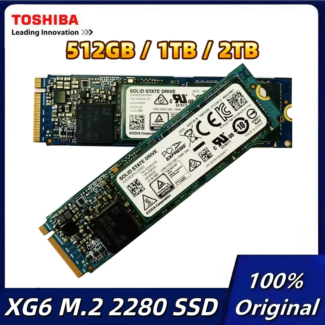 

Original Toshiba XG6 2TB 1TB 512G M.2 2280 NVMe SSD PCIE3.0 Solid State Drive For Desktop Notebook