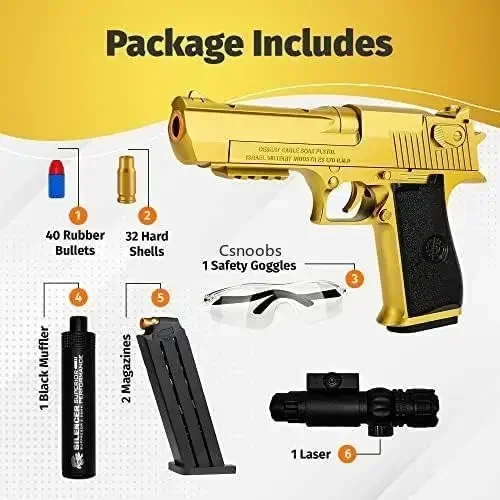 BB-pistola de juguete educativo para niños y adultos, juguete de expulsión de concha, bala suave de espuma, pistola Airsoft, regalo de cumpleaños