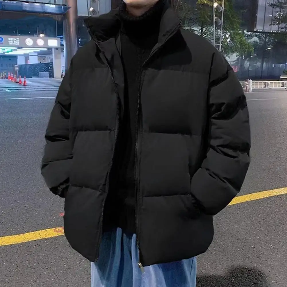 

Универсальная куртка с воротником-стойкой, хлопковое стеганое пальто, мужская хлопковая стеганая куртка с воротником-стойкой и боковыми карманами, длинная зима