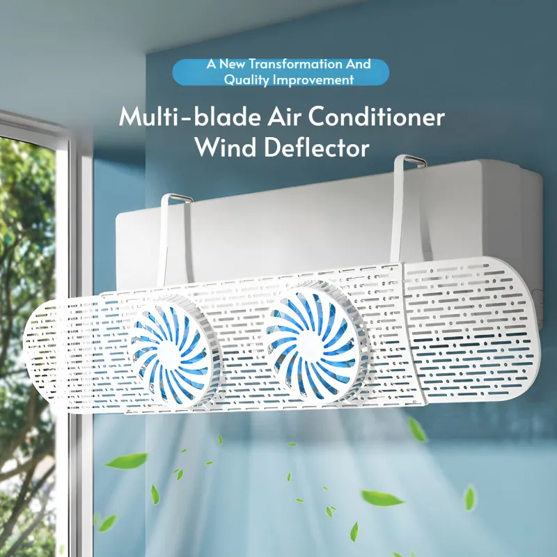 Multi-blade air conditioner deflector