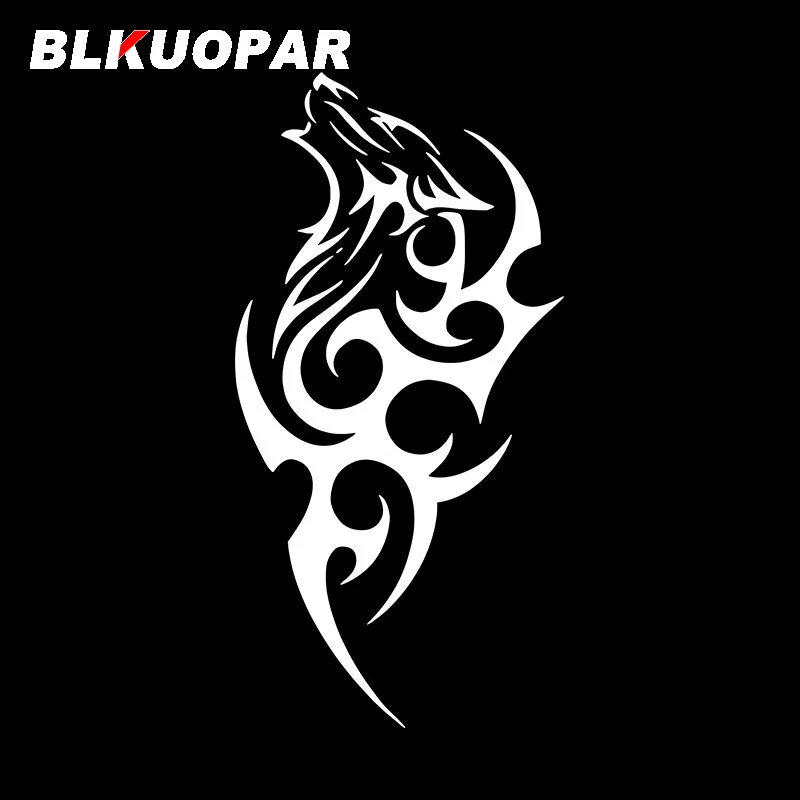 BLKUOPAR Wolf Totem Tribal Pattern Car Stickers Intrepid Animal Decal Scratch-Proof Die Cut Caravan Bumper Car Styling