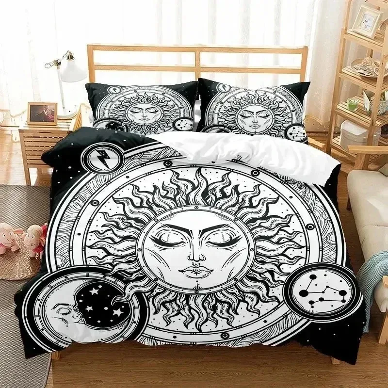 

Sun and Moon Twelve Constellations Zodiac Bedding Set Bedroom Soft Modern Bedspreads Comefortable Duvet Cover Quilt Pillowcase