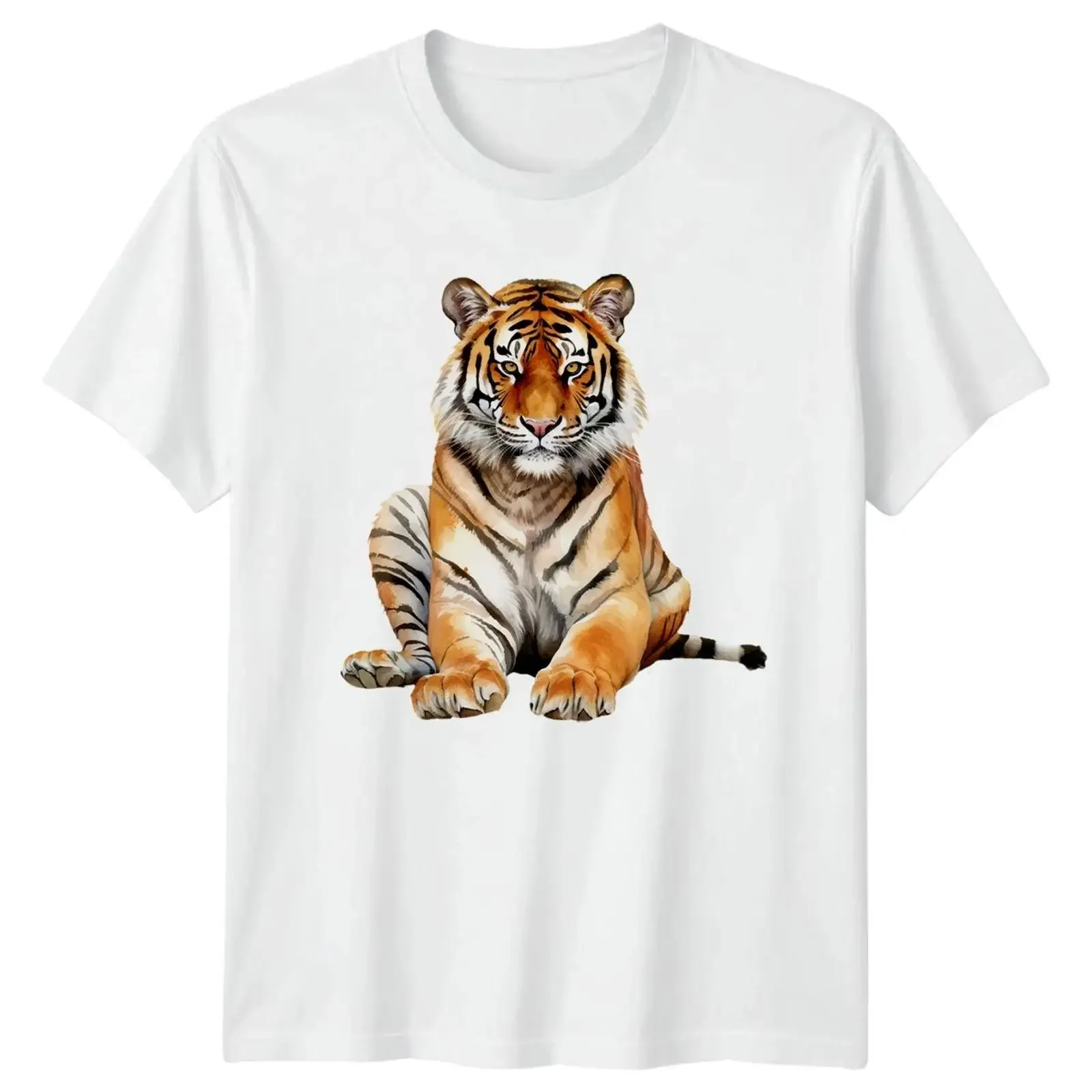 Tiger Portrait T Shirt Big Cats Wildlife Animal Lover For Him And Her vintage Washed graphic Casual Top For Everyday Wear