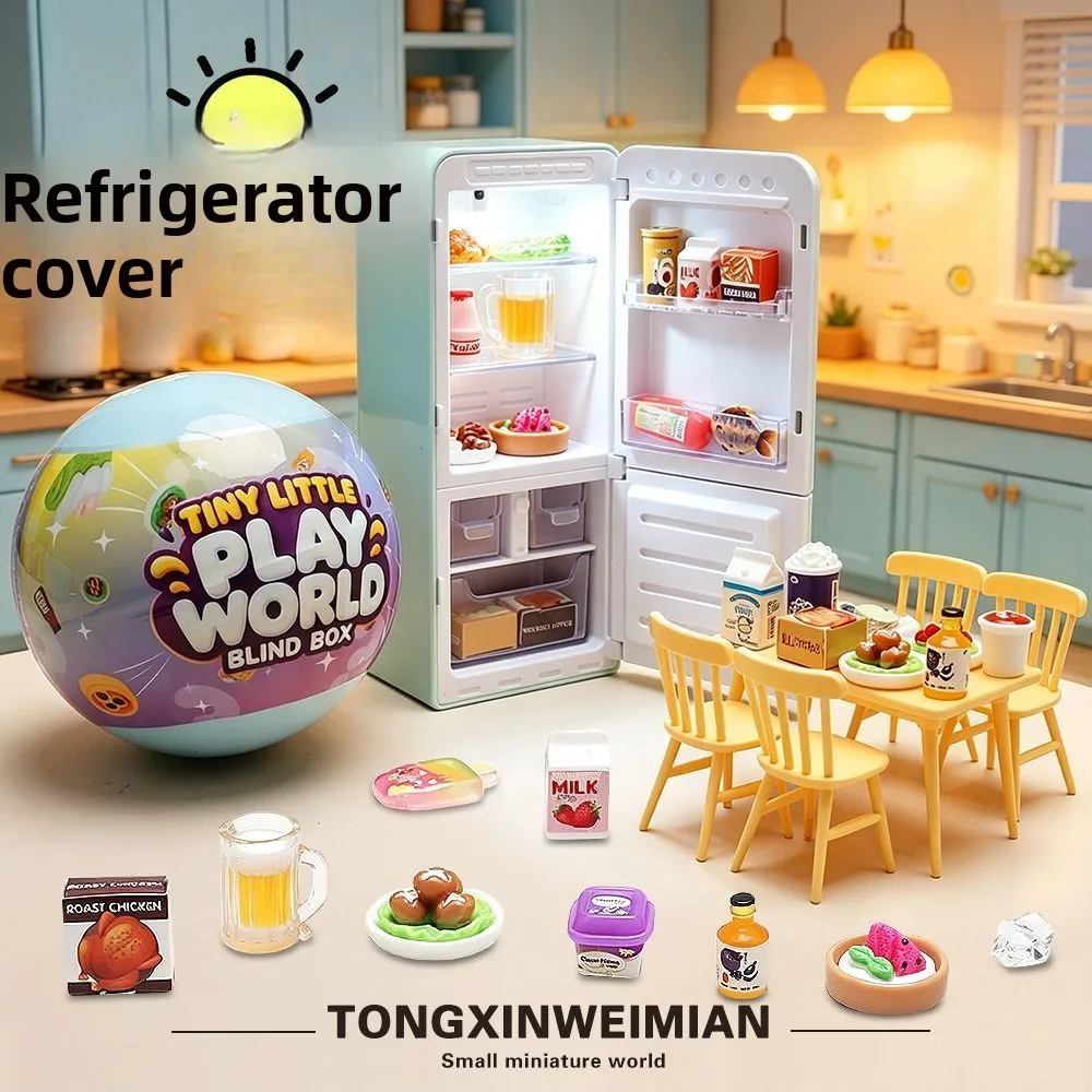 2026new Hot Mini Refrigerator MINI Toy Blind Box Creative New Food Trendy Toy Blind Box Simulation Mini Refrigerator Ball Set