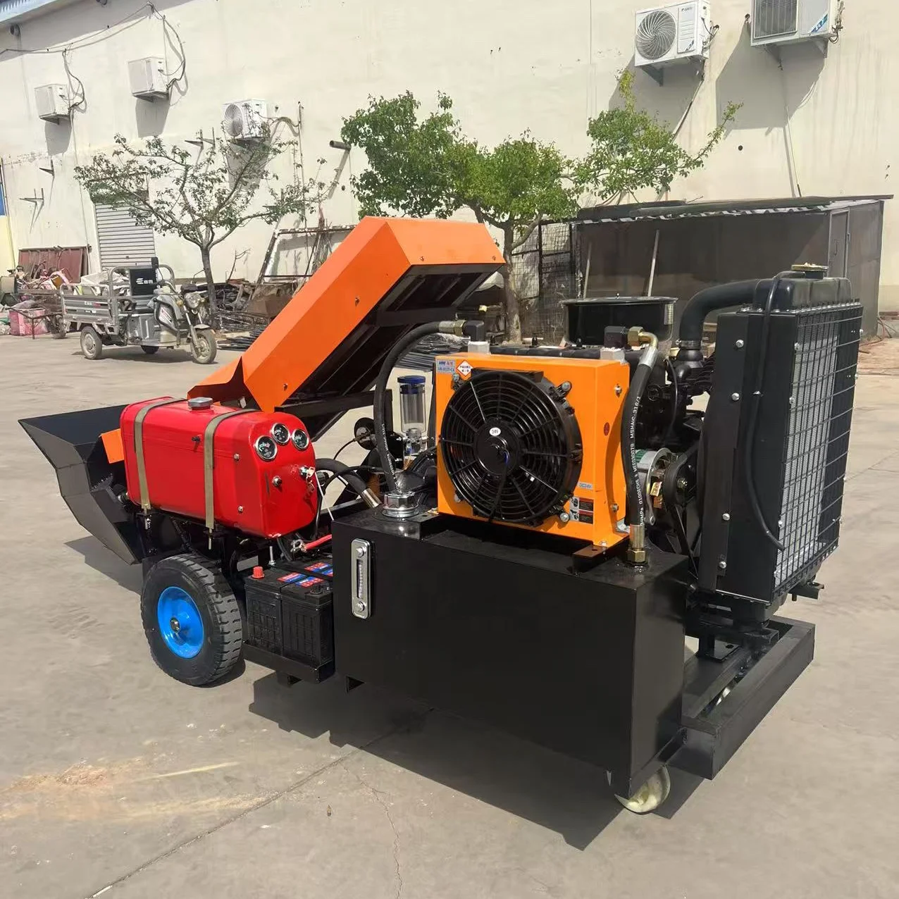 10m3/h Mini Diesel Concrete Pump Portable Transfer Pump Towable Trailer Pump for Construction Site