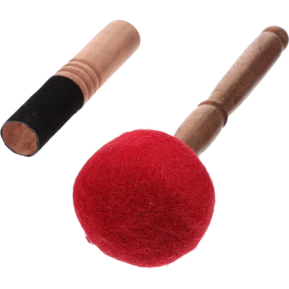 

2Pcs Tibetan Singing Bowl Mallet Wooden Felt Striker for Meditation Yoga Sound Bowl Accessory Wooden Mallet Knocking Rod