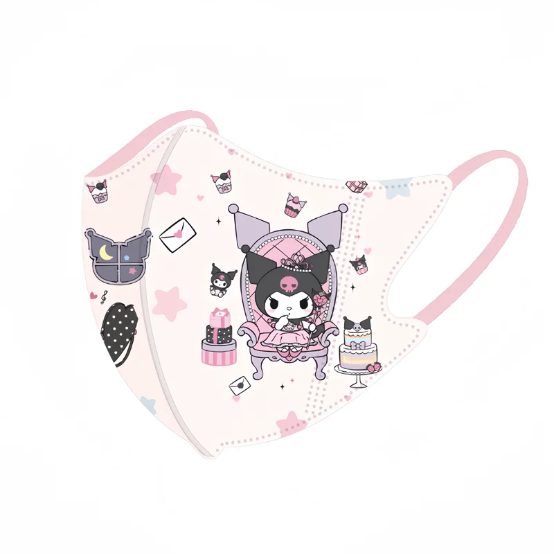 Kuromi Children Mask Originality Printing 3D Stereoscopic Disposable Mask Individual Packing Three Layer Protection Mask