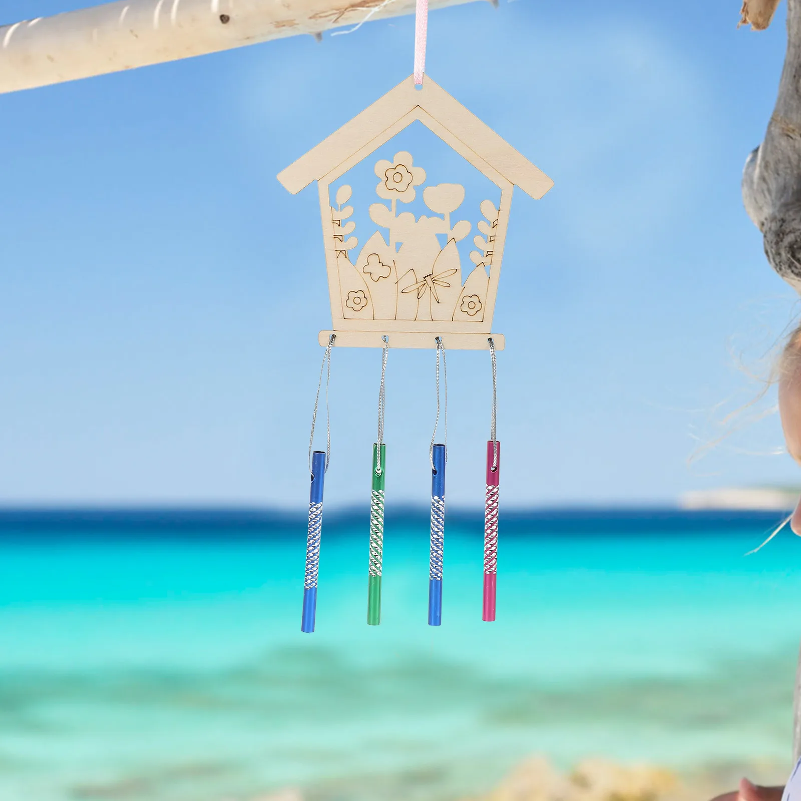 

Wooden Wind Chimes Set for Outside DIY Craft Decor Hanging Balcony Garden Party Decoration Unfinished Wind Chime Kits