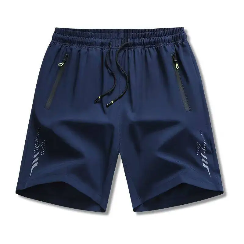 Summer Thin Casual Men's Cooling New Five-Point Loose Quick-Dry Sport Big Size Zipper Shorts Youth Vitality Straight Leg Pants