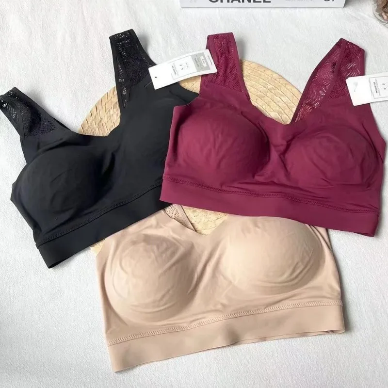

One Piece Seamless Underwear Women U-shaped Lace Beautiful Back Comfortable Sports Bra