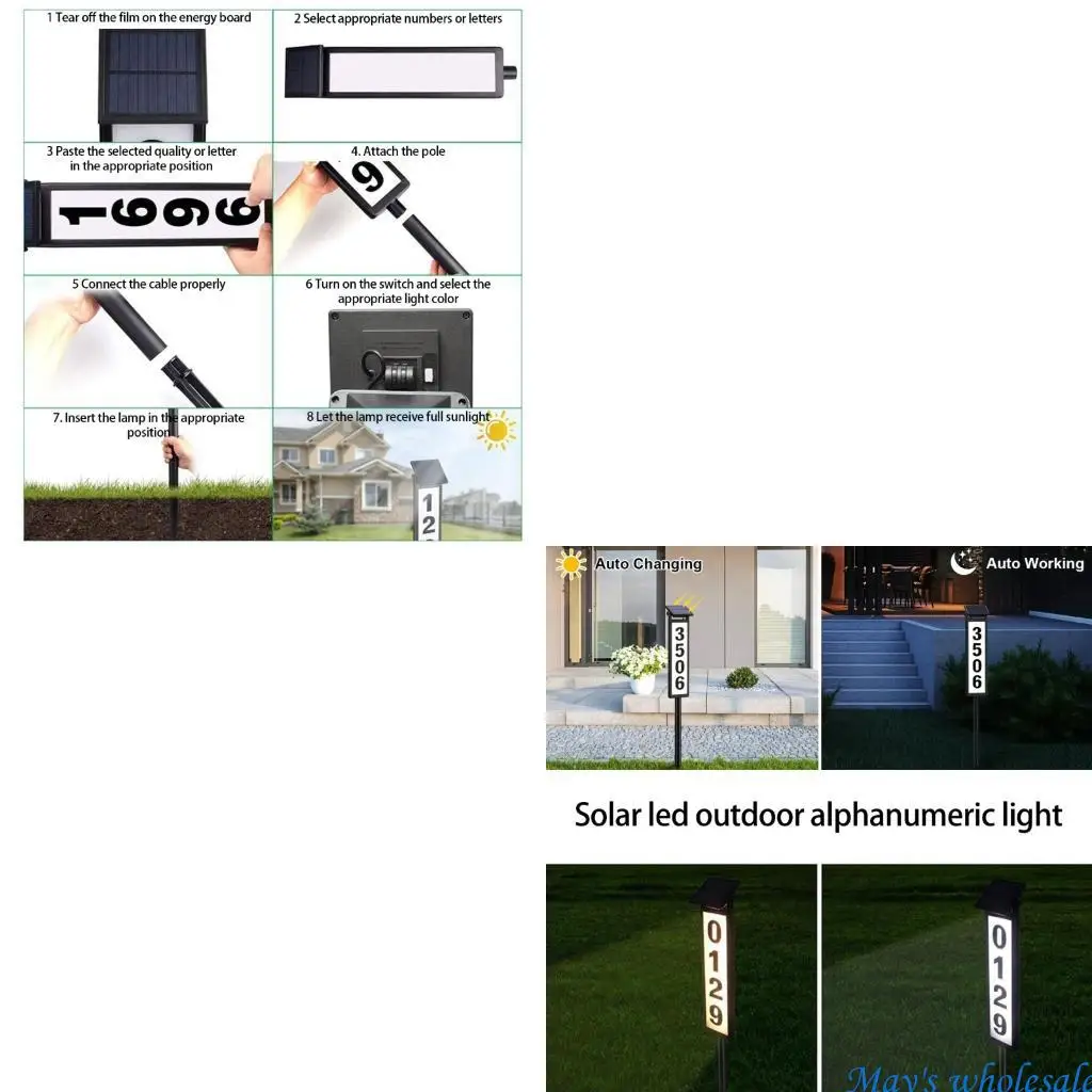 

2 Pack Illuminated House Number Plate with Energy Efficient Solar Technology and Waterproof Rating Night Visibility Sign 448A