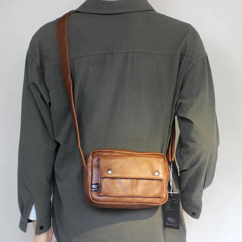 Fashion Leather Men's Crossbody Bag Fashion Male Shoulder Bag Daily Casual Messenger Bag High Quality Handbag
