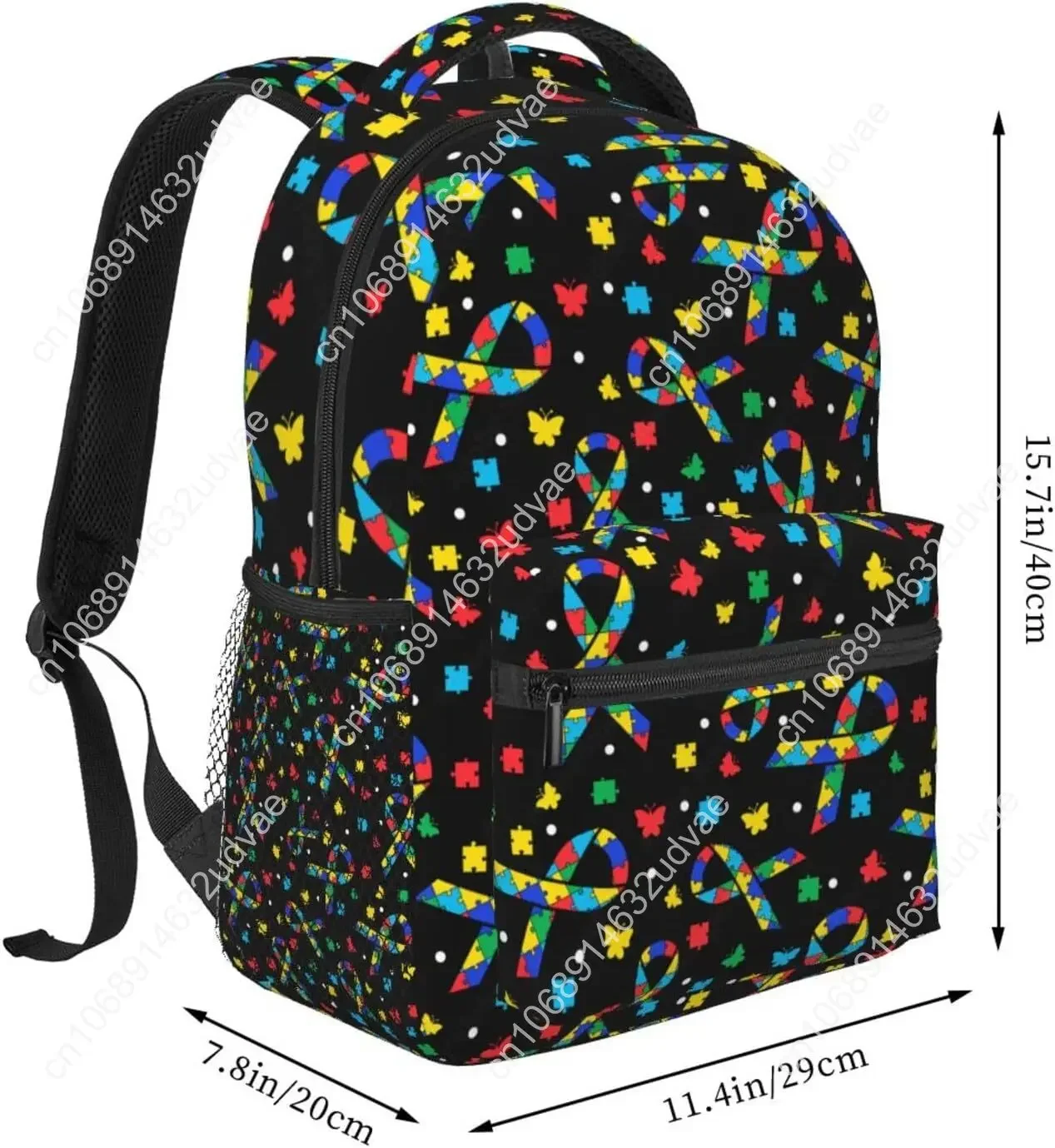 Autism Awareness Backpack High Capacity Laptop Backpack Travel Hiking Camping Daypack for Men Women
