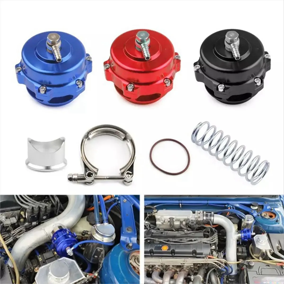 Super Sale Car Modification 50MM Blow Off Valve Kit Turbine Pressure Relief Valve Kit Bov Turbine Vent Valve Black