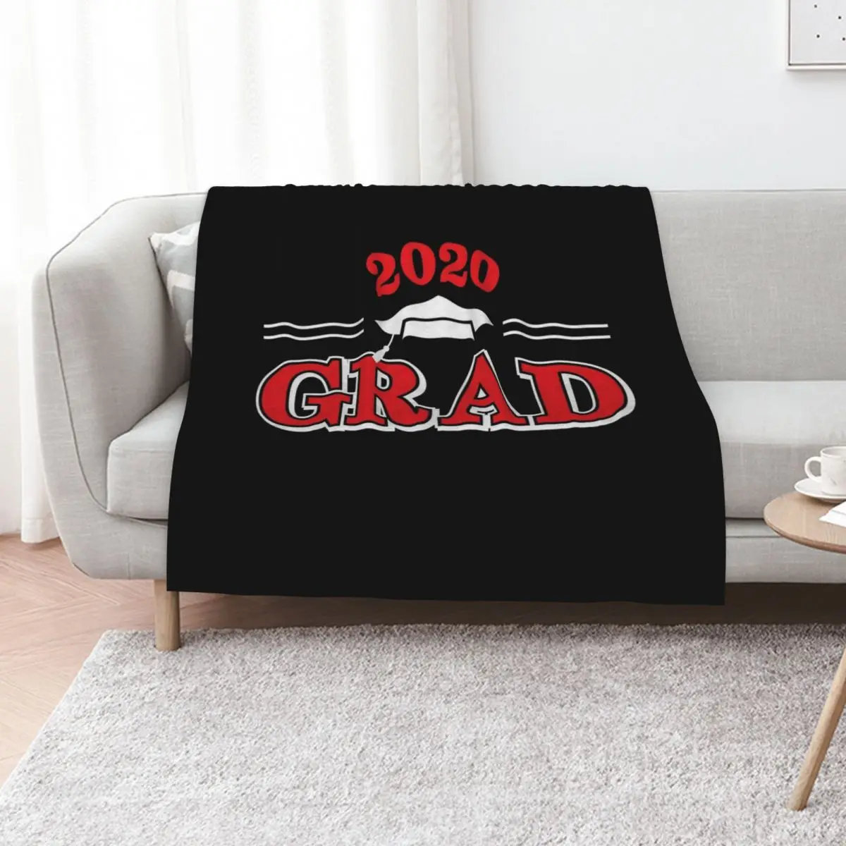 Class of 2020 Graduation Cap with tassel, grad 2020 hat Throw Blanket Stain Resistant Cozy Warm Blanket