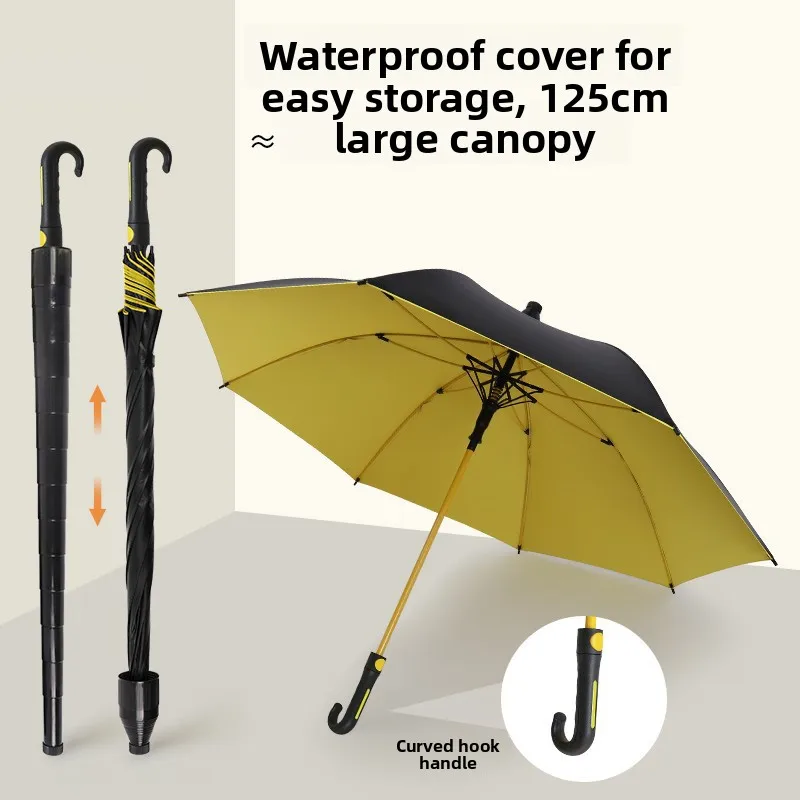 large-size-long-handle-umbrella-double-layer-windproof-automatic-reinforced-for-heavy-rain-student-straight-pole-golf-umbrella
