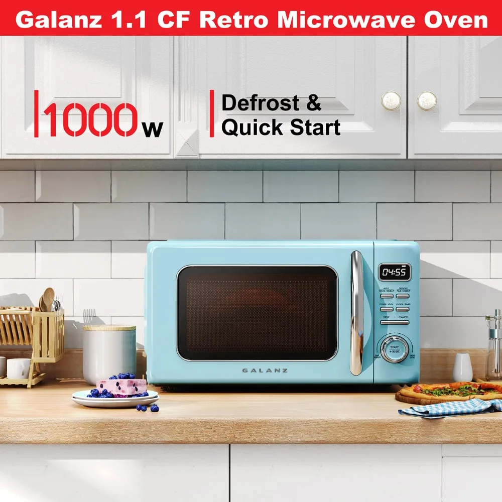 Oven Microwave meja Retro Galanz 2024 baru, 1.1 Cu Ft