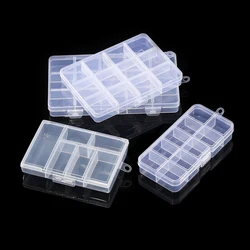 6/10/15/24/28 Grids Transparent plastic storage box beads Organizer Container For DIY Crafts Earing Jewelry Storage Case Display