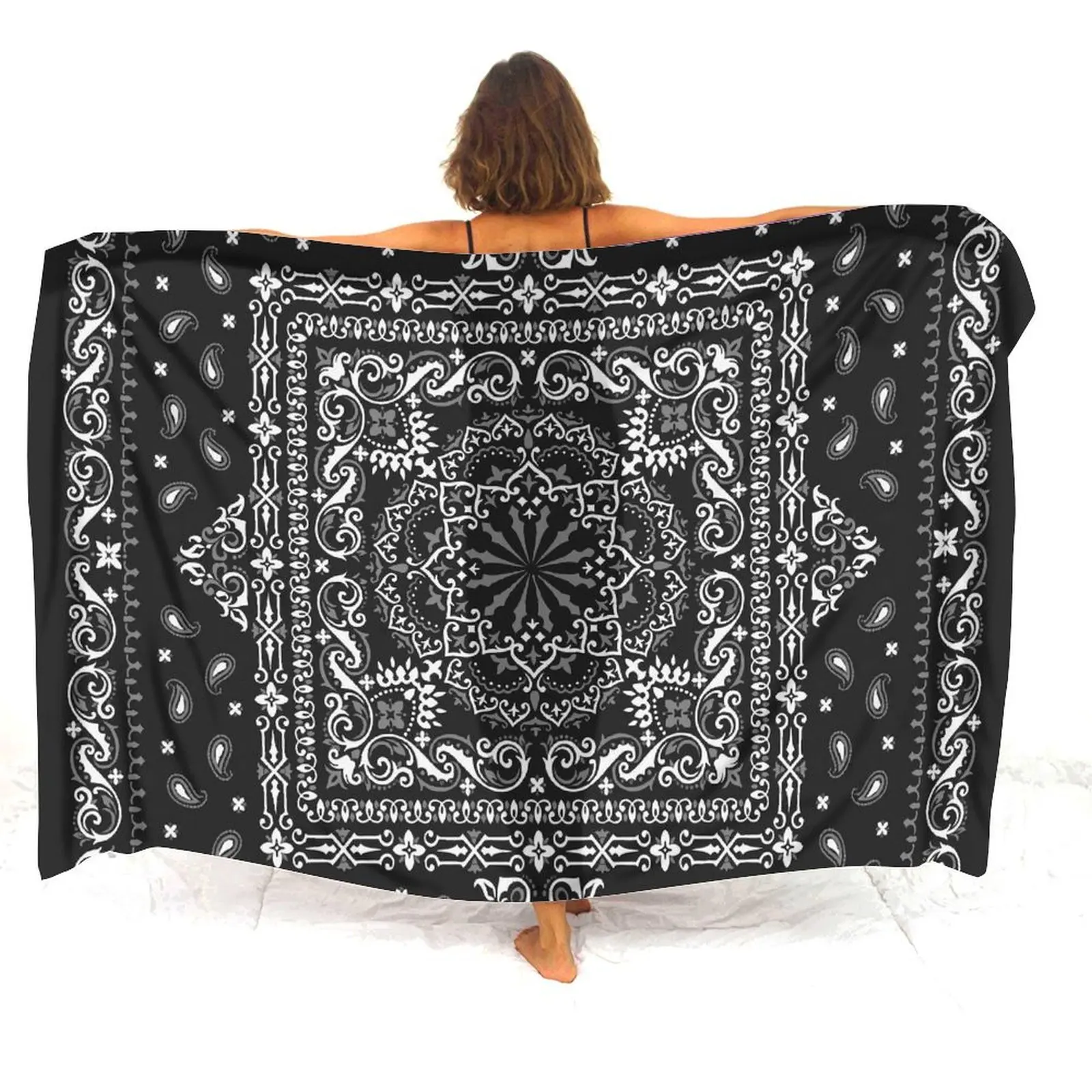 

Новинка 2025, бандана-саронг, настраиваемый пляжный фартук, пляжная шаль для защиты от солнца, необходимая для отпуска