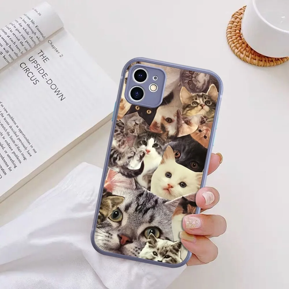 Crying Cat Memes Phone Case For iPhone 14 X XR XS 7 8 Plus 11 12 13 pro MAX 13mini Matte Shockproof Case