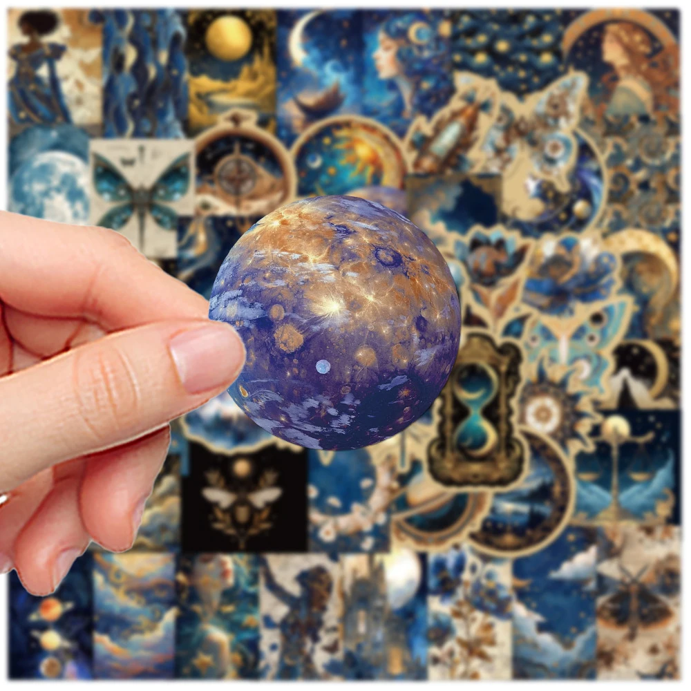 10/30/50pcs Retro Astronomy Universe Planets Stickers Galaxy Moon Astrology Aesthetic Decals Sticker for Suitcase Phone Notebook