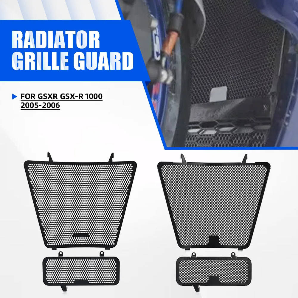 For GSXR100 K5 K6 Motorcycle Radiator Grille Guard Cover Oil Cooler Guard Protection GSXR GSX-R 1000 2005-2006 GSX-R1000