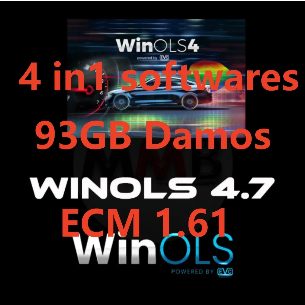 Winols 4.7 + ECM TITANIUM 26100 ECU Programming Tool Software+ 93GB Damos Files + Immo Service Tool V1.2+Leaning Video Guid