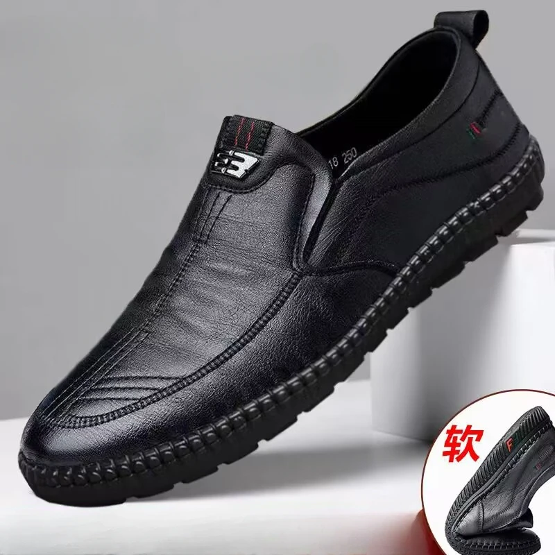 Zapatos de vestir de negocios para hombre, calzado antideslizante para conducir, de cuero, a la moda, envío gratis, 2023