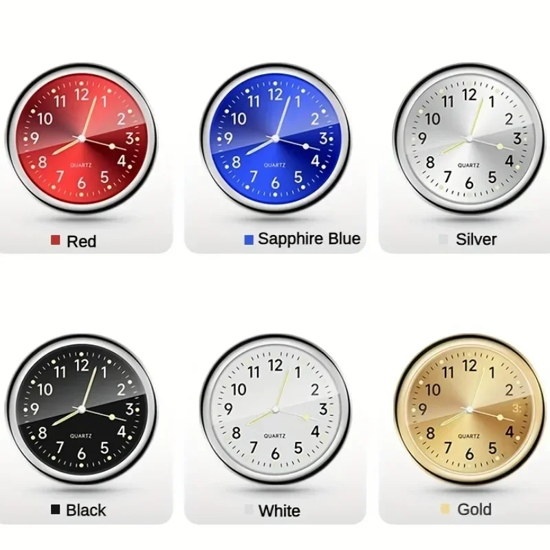 1pc Car Clock Mini Luminous Automobiles Internal Stick-On Digital Watch Clocks Auto Ornament