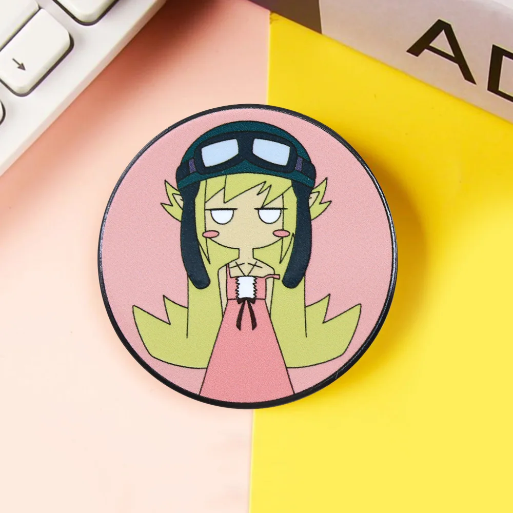 Cartoon Brooch Elf Girl Pilot Helmet Lapel Pin Anime Style Enamel Badge Fashion Accessory for Daily Wear Friend Birthday Gift