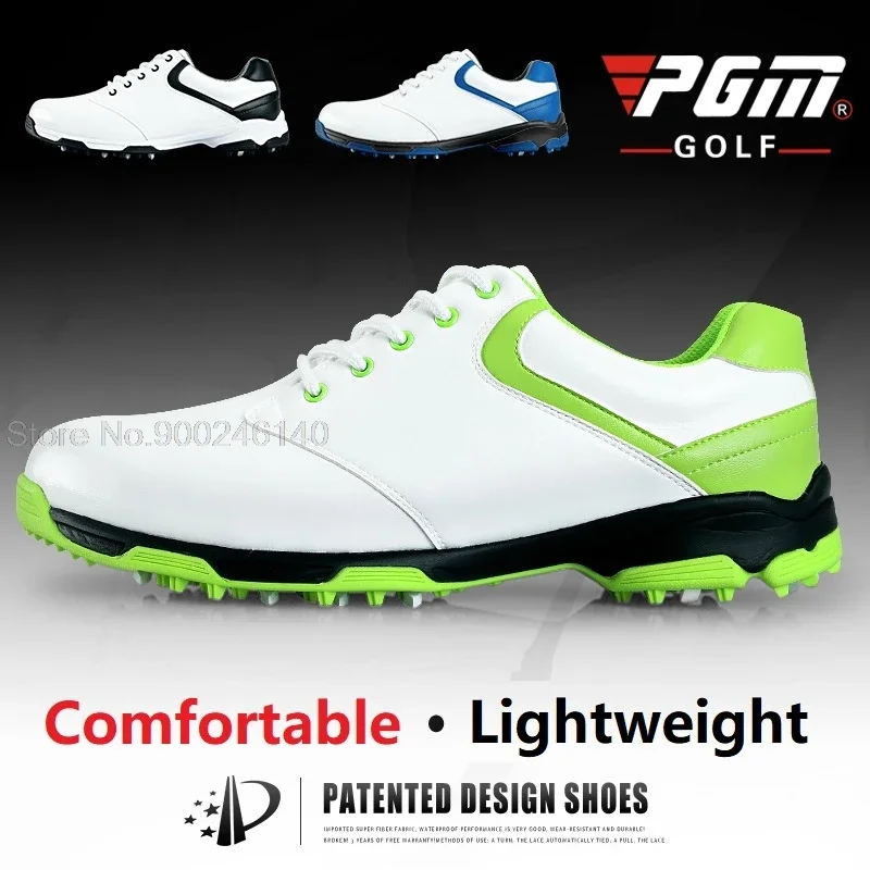 PGM Men Waterproof Golf Shoes Breathable Men Outdoor Sport Shoes Anti-Skid Light Good Grip Comfortable Leather Golf Shoes