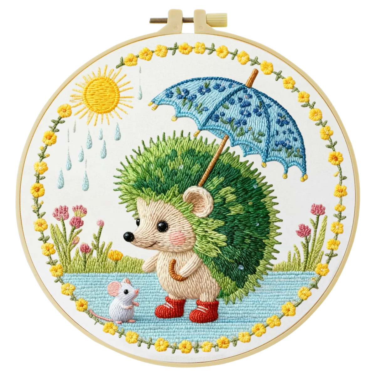 1 Stück 20X20CM/15X15CM 7,87/6,3 Zoll Dachs-Stickerei-Starter-Kit DIY-Kit DIY-Stickerei-Set Handarbeiten Nähkunst Malerei – Detail 3