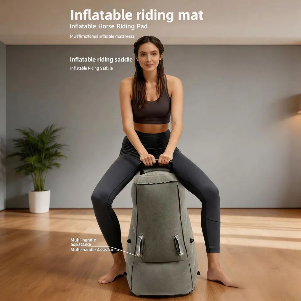 Inflatable Mattress Horse Riding Pad Armrest Pillow Travel Seat Cushion 3D Air Bags Lightweight Breathable Anti Pressure