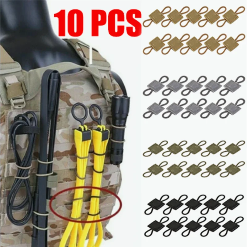 MOLLE Elastic Strap Bag Binding Buckles Outdoor Camping Multitool Retainer For Antenna Stick Pipe Camping Gear