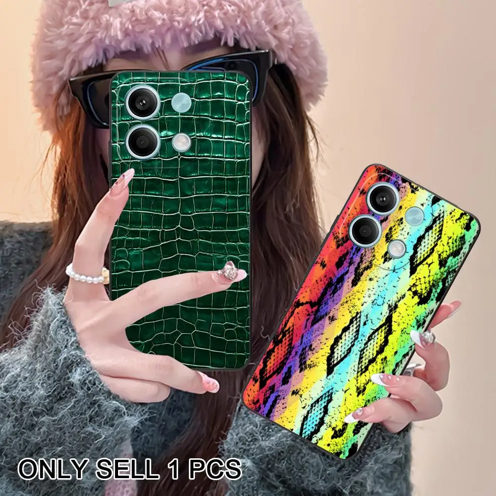 Snake Texture Phone Case for POCO F8 F7 F6 F5 F4 F3 F2 Pro GT C75 C71 C65 C61 C40 Pro Ultra Soft TPU Shockproof Cover