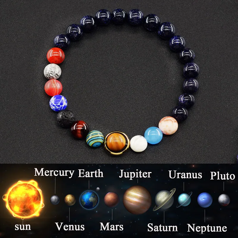 Hot Selling Cosmic Solar System Bracelet Eight Planets Couple Friend Sky Bracelet Handmade Jewelry Accessories Gift Wholesale