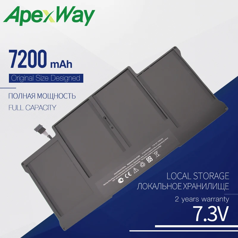 Apexway 7200mAh A1466 A1496 A1405 Laptop Battery For Apple Macbook Air 13