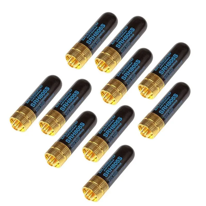 

10PCS High Gain Dual Band Antenna UHF+VHF SRH805S SMA Female Antenna For Baofeng UV-5R 888S UV-82 Walkie Talkie Radio-ELEC