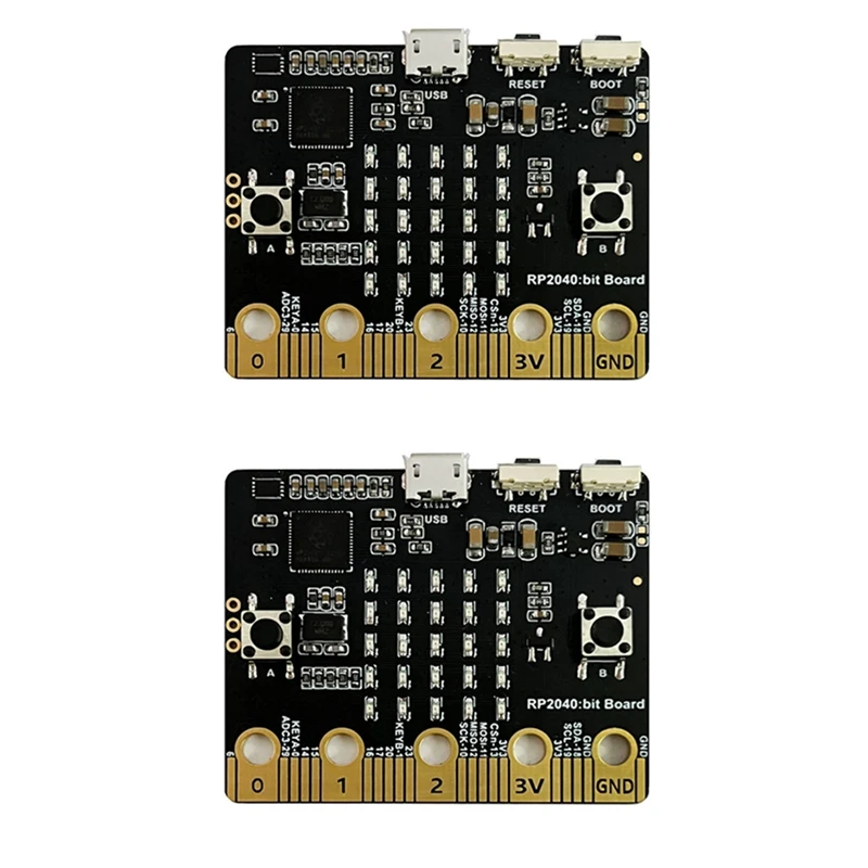 HOT-2PCS para Raspberry Pi PICO RP2040 Bit, placa base Compatible con BBC Microbit Shape Python, placa base de programación