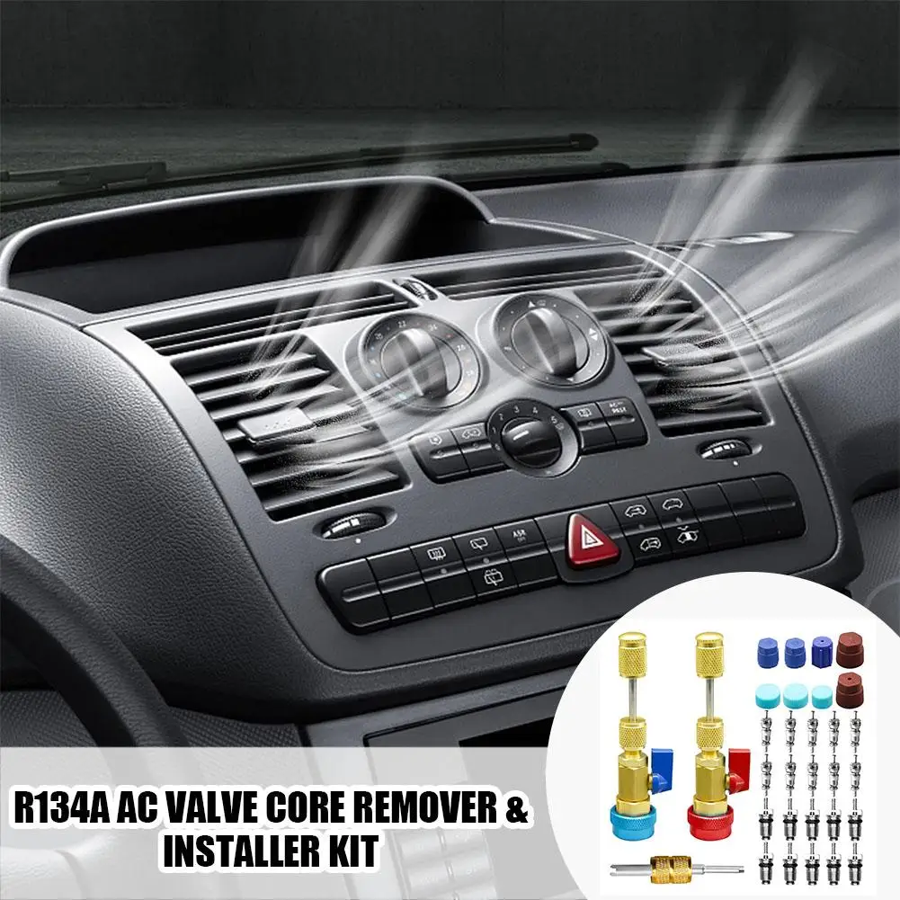 R134A Valve Core Quick Remover Installer High / Low Pressure Valve Core Remover Tool for Refrigerant Air Conditioner