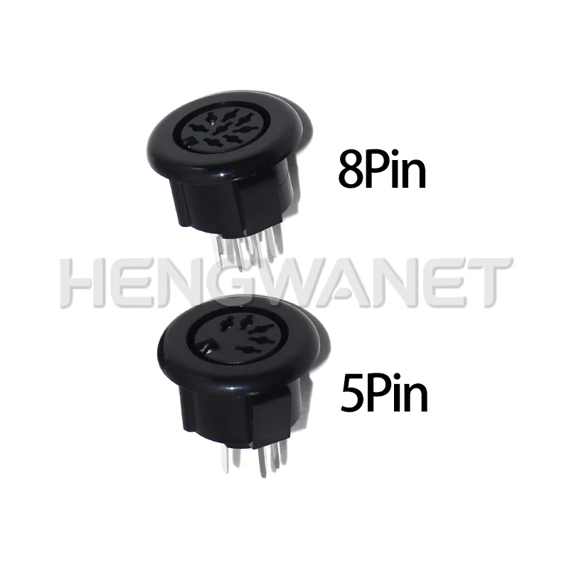 1PCS 5Pins 8Pins DIN Female Jack Soldering Type Round Socket 5/8 Pole DIN Terminal Chassis S Video Connector