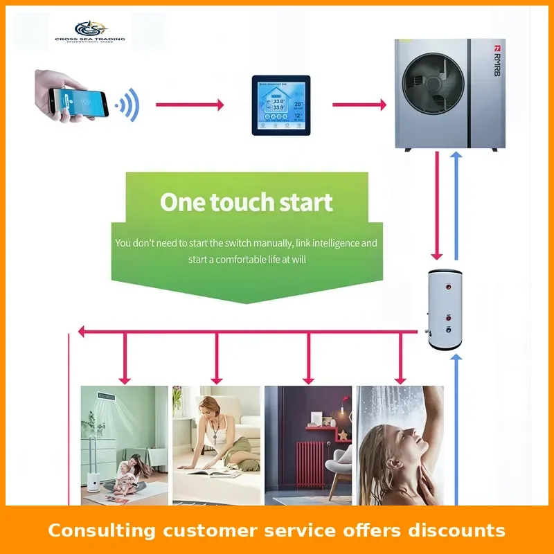 ERP A+++ R32 R410A 5.7 kW Heat Pump with EVI DC Inverter OEM Air-to-Water Heat Pump CE Certified DC Motor Household Wi-Fi CB