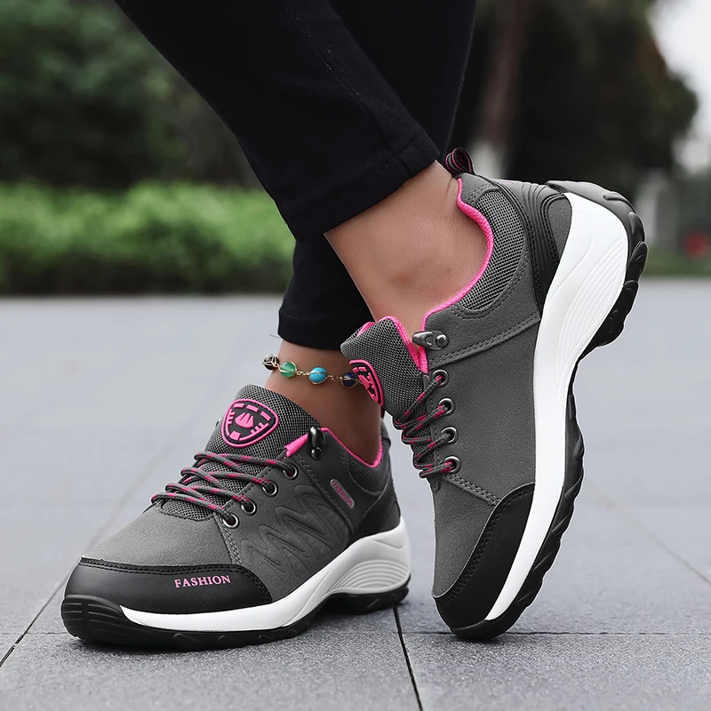 Women Sneakers Breathable Platform Lightweight Hiking Sports Lace Up Fashion New Running Comfortable Fitness Shoes Free Shipping