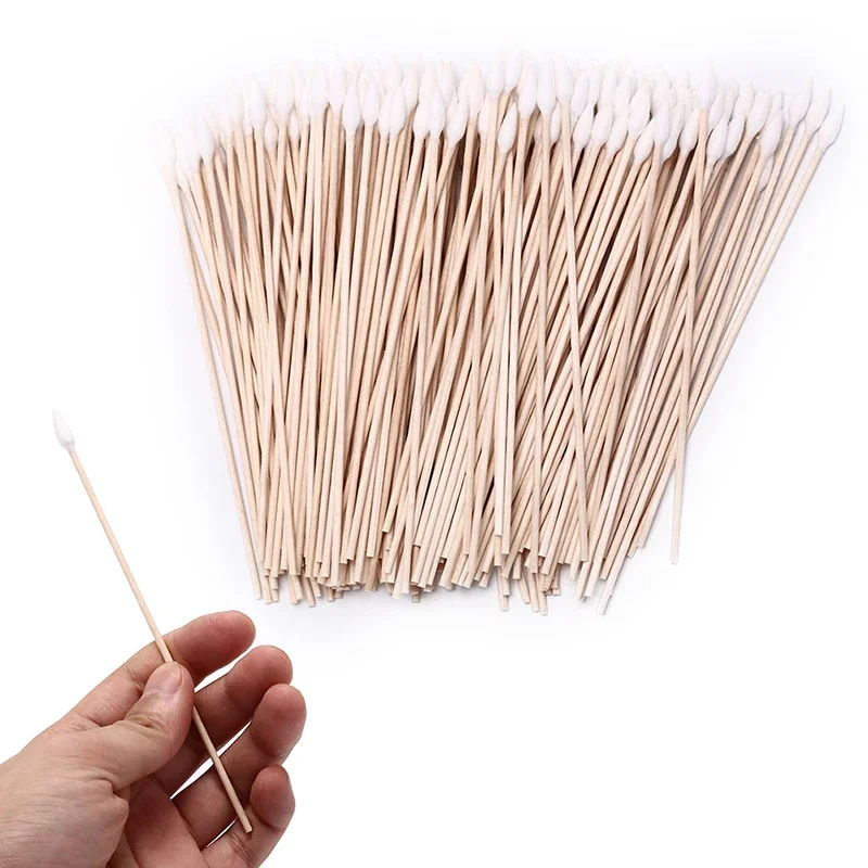 100/200pcs 6 inch gun cleaning cotton swabs,large tapered swabs gun clean brush