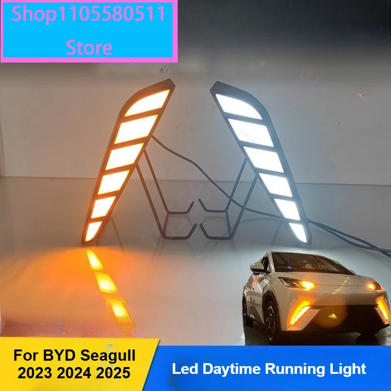 For BYD Seagull 2023 2024 2025 Led Daytime Running Light Front Bumper Fog Lamp Dymanic Turn Signal Brake Light Accessories