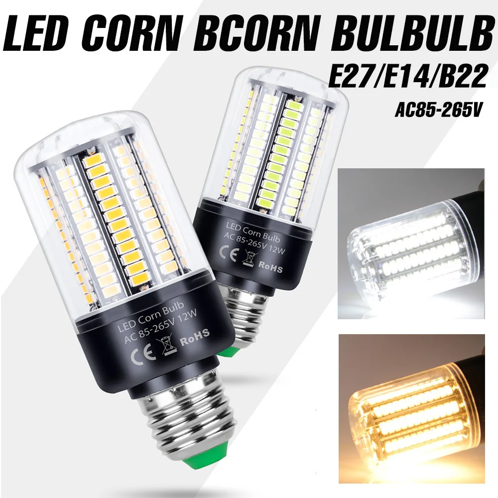 20W LED Bulb E27/E26 Corn Lamp E14 Ceiling Lights B22 220V Chandeliers Bulbs Home No Flicker 110V Lighting 3.5W 5W 7W 9W 12W 15W